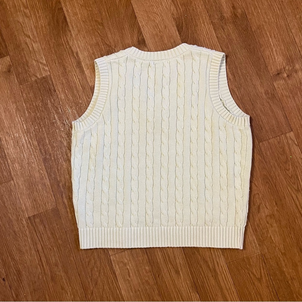 Brandy Melville Light Green 100% Cotton V-Neck Sweater Vest - Picture 2 of 7